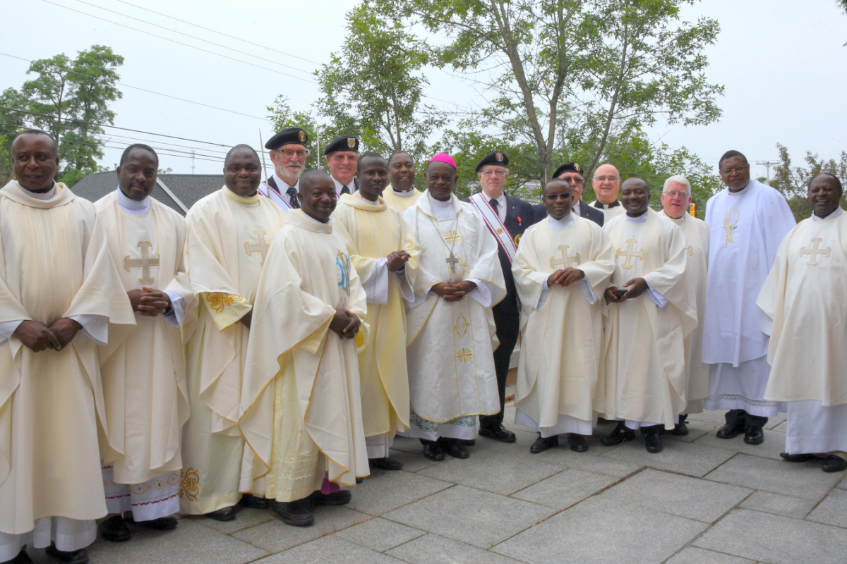 Bishop George Nkuo and the priests from the Diocese of Kumbo