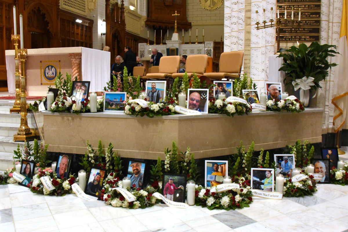 Pictures of deceased with candles