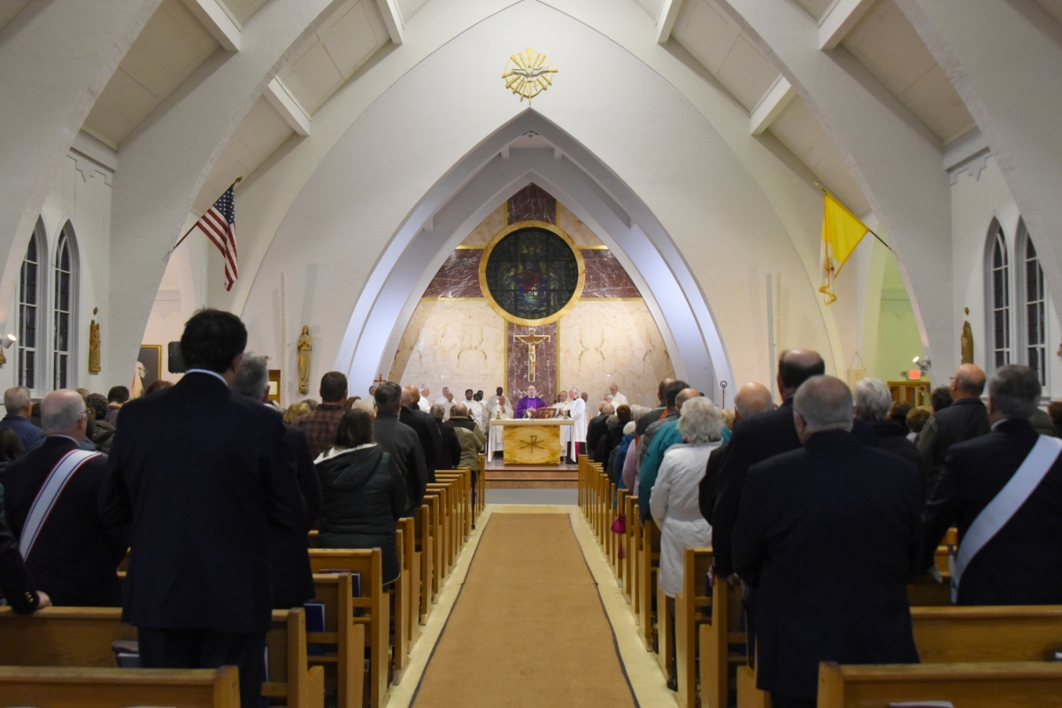 St. Thomas Aquinas Church as seen from the back.