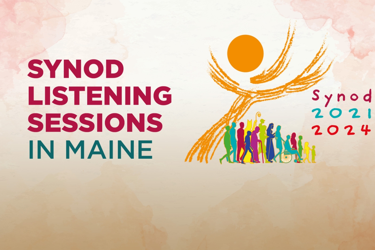 Synod Listening Sessions in Maine text with logo