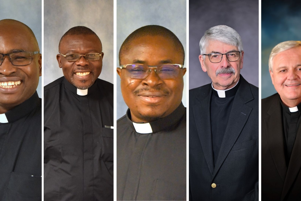 five photos of priests